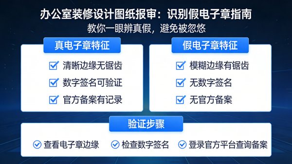 辦公室裝修設計圖紙報審注意了：教你一眼識別假電子章，避免被忽悠！