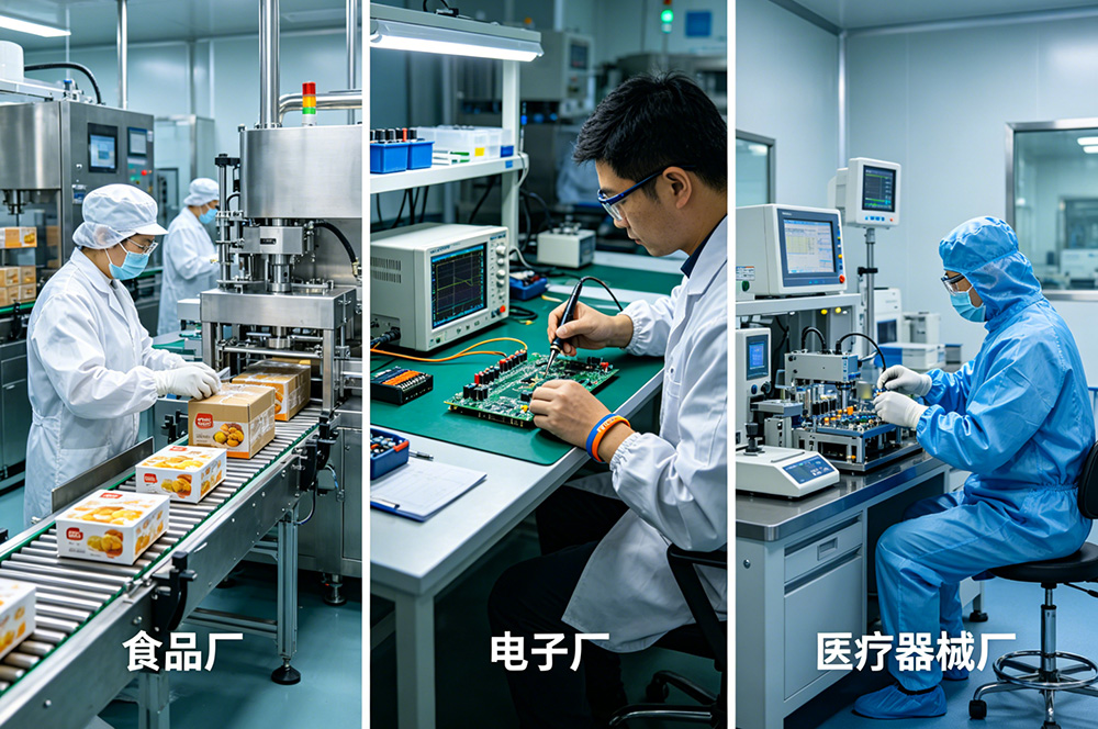 食品廠、電子廠、醫療器械廠
